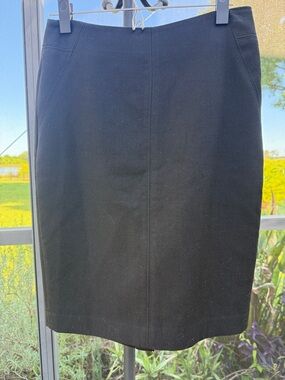 LOFT Black Pencil Skirt with Front Seam back slit